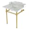 Kingston Brass 30 Carrara Marble Console Sink with Brass Legs, Marble WhiteBrushed Brass LMS30MBSQ7 - alternate 1
